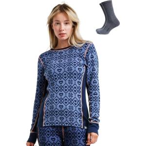Merino.tech Merino Wool Base Layer Women – 100% Merino Wool Heavyweight, Midweight, Lite Long Sleeve Thermal Shirt and Socks(250 Holiday Lilac)