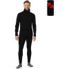 Merino Wool Thermal Underwear Set for Men with Gaiters – Base Layer Top & Pants(190 Matte Black)