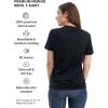 Merino.tech Merino Wool T Shirt Women – 100% Merino Wool Base Layer Women Short Sleeve Moisture-Wicking Tee and Hiking Socks(Black Oil V-neck)