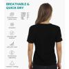 Merino.tech Merino Wool T Shirt Women – 100% Merino Wool Base Layer Women Short Sleeve Moisture-Wicking Tee and Hiking Socks(Black Onyx V-neck)