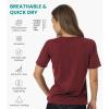 Merino.tech Merino Wool T Shirt Women – 100% Merino Wool Base Layer Women Short Sleeve Moisture-Wicking Tee and Hiking Socks(Burgundy Wine V-neck)