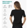 Merino.tech Merino Wool T Shirt Women – 100% Merino Wool Base Layer Women Short Sleeve Moisture-Wicking Tee and Hiking Socks(Charcoal Gray V-neck)