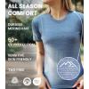 Merino.tech Merino Wool T Shirt Women – 100% Merino Wool Base Layer Women Short Sleeve Moisture-Wicking Tee and Hiking Socks(_Deep Teal V-neck)