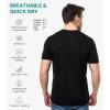 Merino Wool T-Shirt Mens – Short Sleeve Merino Wool Shirts for Men Sport Lightweight Thermal Base Layer Hiking Tshirt V-Neck(Black V-neck)