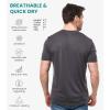 Merino Wool T-Shirt Mens – Short Sleeve Merino Wool Shirts for Men Sport Lightweight Thermal Base Layer Hiking Tshirt V-Neck(Dark Charcoal V-neck)