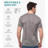 Merino Wool T-Shirt Mens – Short Sleeve Merino Wool Shirts for Men Sport Lightweight Thermal Base Layer Hiking Tshirt V-Neck(Grey Melange V-neck)