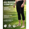 Merino Wool Base Layer Mens Pants – Long, 3/4 Length Merino Wool Thermal Long Johns for Men Underwear Bottoms Leggings(200 Charcoal Mid-calf)