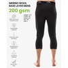 Merino Wool Base Layer Mens Pants – Long, 3/4 Length Merino Wool Thermal Long Johns for Men Underwear Bottoms Leggings(200 Charcoal Mid-calf)
