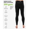 Merino Wool Base Layer Mens Pants – Long, 3/4 Length Merino Wool Thermal Long Johns for Men Underwear Bottoms Leggings(200 Heathered Black)
