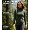 Merino Wool Base Layer Women Turtleneck – Merino Wool Sweater Women – High Neck, Low Neck Long Sleeve Pullover Thermal Shirt(260 Black High Neck)