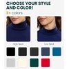 Merino Wool Base Layer Women Turtleneck – Merino Wool Sweater Women – High Neck, Low Neck Long Sleeve Pullover Thermal Shirt(260 Light Grey Low Neck)
