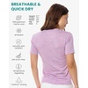 Merino.tech Merino Wool Shirt Women – 100% Merino Wool Base Layer Women Short Sleeve Tee(Heather Lilac Scoopneck)