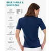 Merino.tech Merino Wool Shirt Women – 100% Merino Wool Base Layer Women Short Sleeve Tee(Navy Blue Scoopneck)