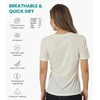 Merino.tech Merino Wool Shirt Women – 100% Merino Wool Base Layer Women Short Sleeve Tee(White Creamy Scoopneck)