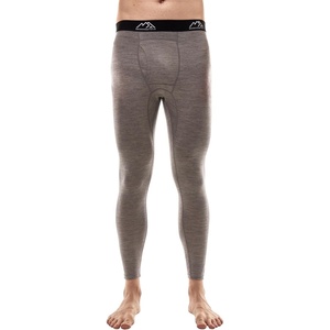 Merino Wool Base Layer Mens Pants – Long, 3/4 Length Merino Wool Thermal Long Johns for Men Underwear Bottoms Leggings(200 Grey Melange)