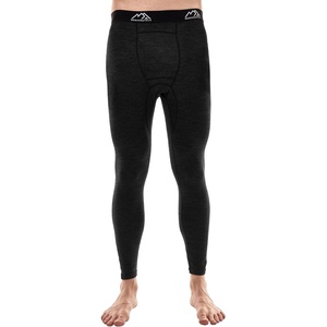Merino Wool Base Layer Mens Pants – Long, 3/4 Length Merino Wool Thermal Long Johns for Men Underwear Bottoms Leggings(200 Heathered Black)
