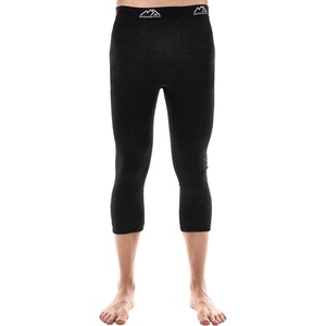 Merino Wool Base Layer Mens Pants – Long, 3/4 Length Merino Wool Thermal Long Johns for Men Underwear Bottoms Leggings(200 Heathered Black Mid-calf)