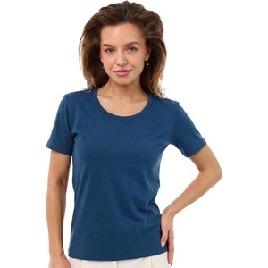 Merino.tech Merino Wool Shirt Women – 100% Merino Wool Base Layer Women Short Sleeve Tee(Denim Scoopneck)