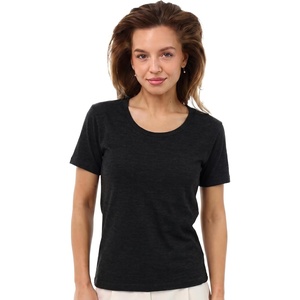 Merino.tech Merino Wool Shirt Women – 100% Merino Wool Base Layer Women Short Sleeve Tee(Ebony Gray Scoopneck)