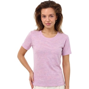 Merino.tech Merino Wool Shirt Women – 100% Merino Wool Base Layer Women Short Sleeve Tee(Heather Lilac Scoopneck)