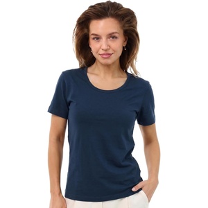 Merino.tech Merino Wool Shirt Women – 100% Merino Wool Base Layer Women Short Sleeve Tee(Navy Blue Scoopneck)