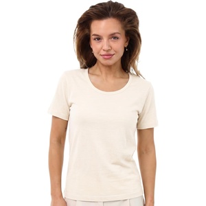 Merino.tech Merino Wool Shirt Women – 100% Merino Wool Base Layer Women Short Sleeve Tee(White Creamy Scoopneck)