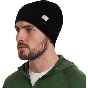 Merino Wool Beanie for Men & Women – 100% Merino Skull Cap 17.5um – All Season Unisex Adult Hat for Running, Hiking, Skiing(Black)