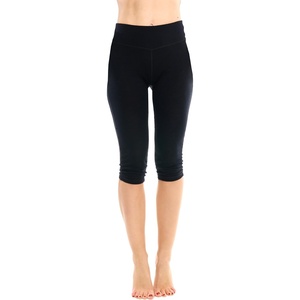Women’s Merino Wool Base Layer Pants – 100% Merino Wool Thermal Leggings(190 Ink Black Mid-calf)