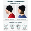 Merino Wool Beanie for Men & Women – 100% Merino Skull Cap 17.5um – All Season Unisex Adult Hat for Running, Hiking, Skiing(Denim)