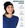 Merino Wool Beanie for Men & Women – 100% Merino Skull Cap 17.5um – All Season Unisex Adult Hat for Running, Hiking, Skiing(Grey Melange)