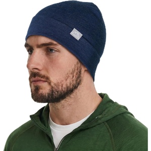 Merino Wool Beanie for Men & Women – 100% Merino Skull Cap 17.5um – All Season Unisex Adult Hat for Running, Hiking, Skiing(Navy)