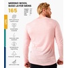 Merino.tech Merino Wool Base Layer – Mens 100% Merino Wool Long Sleeve Thermal Shirts Heavyweight, Midweight, Lite with Socks(165 Pale Coral)