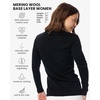 Merino Wool Base Layer Women – 100% Merino Wool Shirt Women Thermal Underwear Long Sleeve V-Neck T-Shirt for Hiking