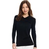 Merino Wool Base Layer Women – 100% Merino Wool Shirt Women Thermal Underwear Long Sleeve V-Neck T-Shirt for Hiking