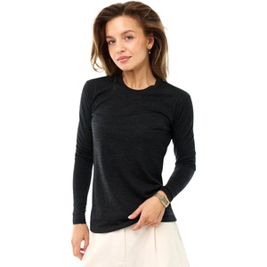 Merino Wool Base Layer Women – 100% Merino Wool Shirt Women Thermal Underwear Long Sleeve Crewneck T-Shirt for Hiking