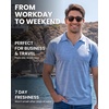 100% Merino Wool V Neck Polo Shirts for Men – Short & Long Sleeve Shirt | Lightweight, Breathable Merino Wool, Naturally Anti-Odor, Moisture-Wicking, Ideal for Work, Travel, Everyday Wear, Layering(Deep Blue)