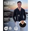 100% Merino Wool V Neck Polo Shirts for Men – Short & Long Sleeve Shirt | Lightweight, Breathable Merino Wool, Naturally Anti-Odor, Moisture-Wicking, Ideal for Work, Travel, Everyday Wear, Layering(Black Long)