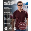100% Merino Wool V Neck Polo Shirts for Men – Short & Long Sleeve Shirt | Lightweight, Breathable Merino Wool, Naturally Anti-Odor, Moisture-Wicking, Ideal for Work, Travel, Everyday Wear, Layering(Black)