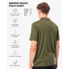 100% Merino Wool V Neck Polo Shirts for Men – Short & Long Sleeve Shirt | Lightweight, Breathable Merino Wool, Naturally Anti-Odor, Moisture-Wicking, Ideal for Work, Travel, Everyday Wear, Layering(Dark Olive)