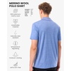 100% Merino Wool V Neck Polo Shirts for Men – Short & Long Sleeve Shirt | Lightweight, Breathable Merino Wool, Naturally Anti-Odor, Moisture-Wicking, Ideal for Work, Travel, Everyday Wear, Layering(Deep Blue)