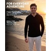 100% Merino Wool V Neck Polo Shirts for Men – Short & Long Sleeve Shirt | Lightweight, Breathable Merino Wool, Naturally Anti-Odor, Moisture-Wicking, Ideal for Work, Travel, Everyday Wear, Layering(Black Long)