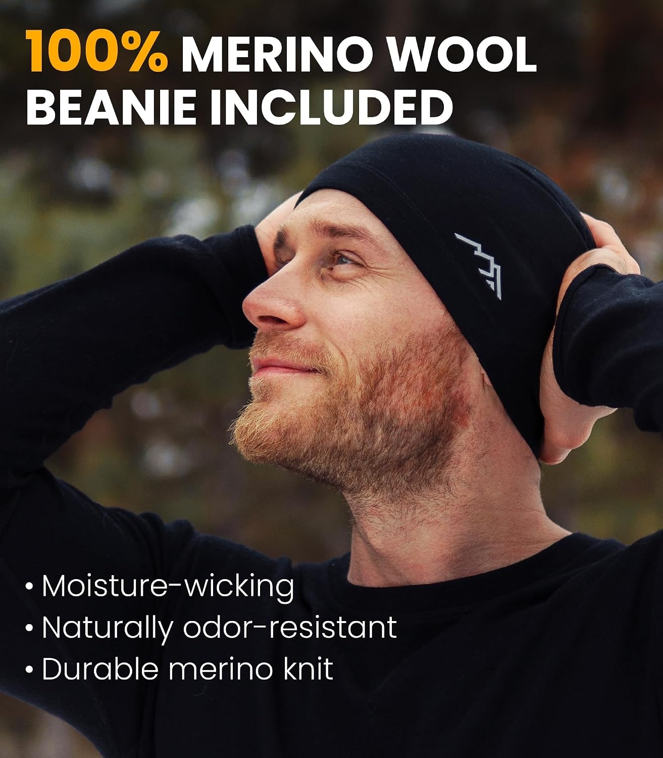 image:image100 Merino Wool Base Layer Men Set Thermal Underwear for Men Long Johns Lightweight Midweight Heavyweight Long Johns Naturally OdorResistant Breathable Active Underwear Hiking SkiingOlive Green