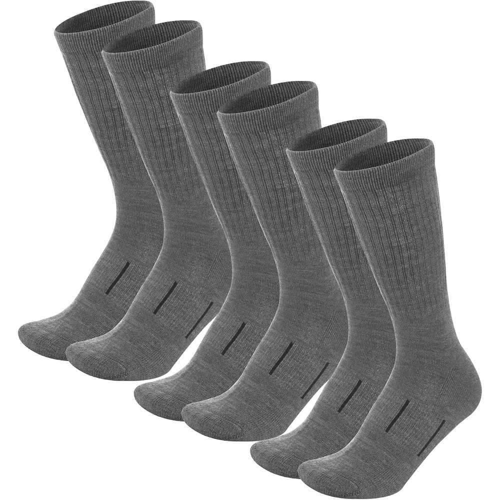 image:imageMerino Wool Socks for Men amp Women 36 Pack Wool Hiking Socks Boot Style Soft Itch Free Merino Wool Thick Socks Boot Socks Socks for Work AntiBlister Protection Moisture Wicking High SocksDark Grey Pack of 3