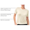 Merino.tech Merino Wool Shirt Women – 100% Merino Wool Base Layer Women Short Sleeve Tee(White Creamy)