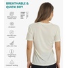 Merino.tech Merino Wool Shirt Women – 100% Merino Wool Base Layer Women Short Sleeve Tee(White Creamy V)