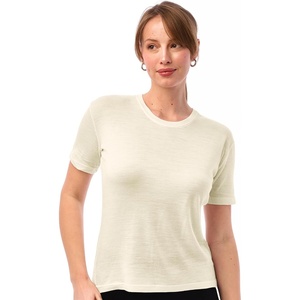Merino.tech Merino Wool Shirt Women – 100% Merino Wool Base Layer Women Short Sleeve Tee(White Creamy)