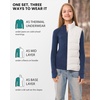 100% Merino Wool Kids Quarter Zip – Midweight Thermal Base Layer 1/4 Zip(260 Pink)