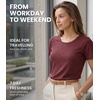 100% Merino Wool Shirt Women – Short Sleeve Tee Base Layer Top Undershirt(Dark Purple Scoop)