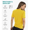 100% Merino Wool Shirt Women – Short Sleeve Tee Base Layer Top Undershirt(.Mustard)