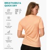 100% Merino Wool Shirt Women – Short Sleeve Tee Base Layer Top Undershirt(.Peach)